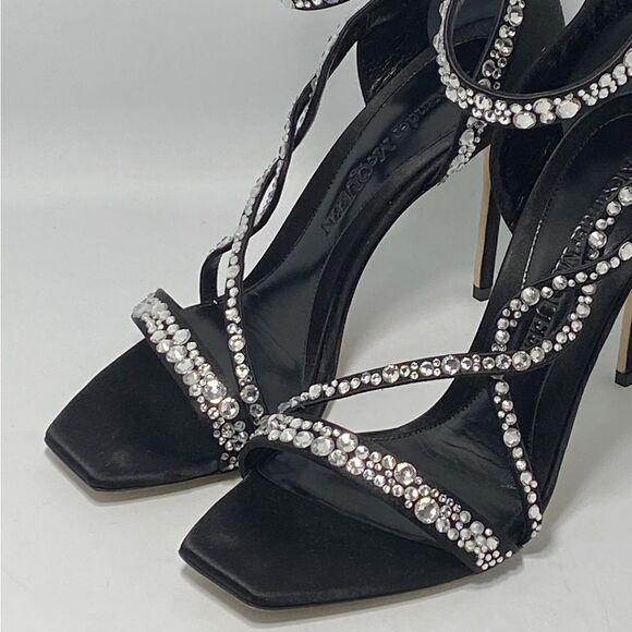 Alexander McQueen Crystal-Embellished Satin High-Heel Sandals size 39.5 - Picture 5 of 14